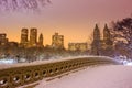 Central Park - New York City Bow Bridge After Snow Storm