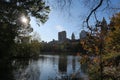 Central Park, New York City Lake View Royalty Free Stock Photo