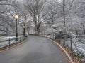 Central Park, New York City snow storm Royalty Free Stock Photo