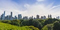 Central park,new york,usa. 09-01-17: central park with Manhattan skyline on the sunny day in summer season Royalty Free Stock Photo