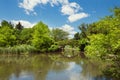 Central Park pond and bridge. New York City, USA. Royalty Free Stock Photo