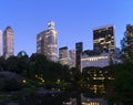 Central Park pond during evening in NYC Royalty Free Stock Photo