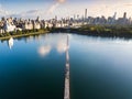 Central park reservoir in New York aerial view Royalty Free Stock Photo