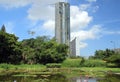 Central Park skyscrapers in Caracas Venezuela as seen from Botanical Garden Royalty Free Stock Photo