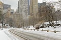 Central Park in snow, Manhattan, New York City Royalty Free Stock Photo