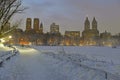 Central Park in snow after snowstorm, New York City Royalty Free Stock Photo