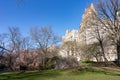 Central Park Spring Landscape along the Upper East Side with Skyscrapers in New York City Royalty Free Stock Photo