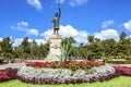 Central park with statue of stefan cel mare Royalty Free Stock Photo