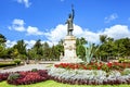 Central park with statue of stefan cel mare Royalty Free Stock Photo