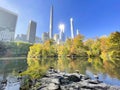 Central park view, autumn, New York city, USA Royalty Free Stock Photo