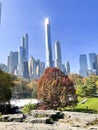 Central park view, autumn, New York city, USA Royalty Free Stock Photo