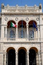 Central part of the building of the Prefecture of Trieste in Friuli Venezia Giulia (Italy) Royalty Free Stock Photo