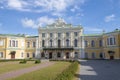 Central part of the facade of the ancient Imperial Travel Palace. Tver, Russia