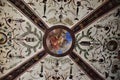 Central part of the frescoed ceiling of a small room located in the Uffizi museum in Florence.