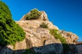 Central part of Lauria Castle ruins in Castiglione di Sicilia, Italy Royalty Free Stock Photo