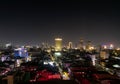 Central phnom penh city skyline in cambodia at night Royalty Free Stock Photo