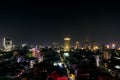 Central phnom penh city skyline in cambodia at night Royalty Free Stock Photo