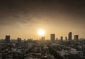 Central phnom penh city skyline in cambodia at sunset Royalty Free Stock Photo