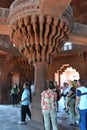 The central pillar of Diwan-i-Khas in Fatehpur Sikri