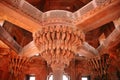 Central Pillar with intricate designs of Diwan-e-khas in Fatehpur Sikri