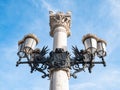 Central pillar of the Madrid gate to the Buel Retiro park