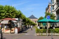 Central Place Broglie in Alsatian capital with Bertani crepes cafe and Opera du