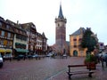Central place of Obernai city - Alsace Royalty Free Stock Photo