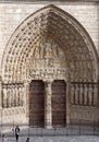 Central portal of west facade of Notre-Dame de Paris