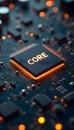 Central processing core glowing on circuit board technology Royalty Free Stock Photo