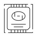 Central processing unit chip line art icon Royalty Free Stock Photo