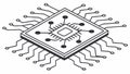 Central processing unit, computer science, vector design Generative AI Royalty Free Stock Photo