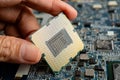 Central Processing Unit, CPU chip processor of computer mainboard, electronic technology Royalty Free Stock Photo