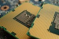 Central Processing Unit, CPU chip processor of computer mainboard, electronic technology Royalty Free Stock Photo