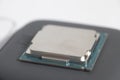 Central processing unit CPU processor microchip on the packaging box Royalty Free Stock Photo