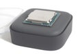 Central processing unit CPU processor microchip on the packaging box Royalty Free Stock Photo