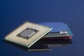 Central processing unit CPU processors microchip Royalty Free Stock Photo
