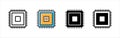 Central processing unit icon. CPU chip icons set. Microchips icon vector stock Royalty Free Stock Photo