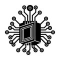 Central Processing Unit Icon, Microchip Symbol, Computer Hardware Technology Royalty Free Stock Photo