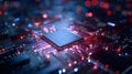 Central processing unit integrating digital microchip technology Royalty Free Stock Photo