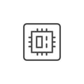 Central processing unit line outline icon