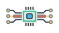 A central processing unit microchip icon for computer hardware, vector design Generative AI Royalty Free Stock Photo