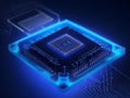 Central Processing Unit Powered Up In dark Background. Ai Generated Royalty Free Stock Photo