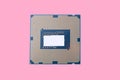 Central Processor unit isolated on pink background at dry sunny Royalty Free Stock Photo