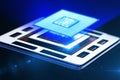 Central processor unit on mainboard