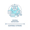 Central repository turquoise concept icon Royalty Free Stock Photo