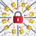 Centralized Cybersecurity and Network Protection Concept Royalty Free Stock Photo