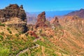 Central part of Gran Canaria island with serpentine road. Canary Islands, Spain Royalty Free Stock Photo