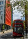 Central Saint Giles neighborhood in Central London . Colored facades by Renzo Piano