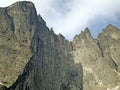 The central section of the Troll Wall Trolltind in Norway - Europe`s only vertical mile of rock - mostly overhanging.