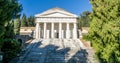 The central sector of the cemetery Staglieno made of marble in the city of Genoa, Italy